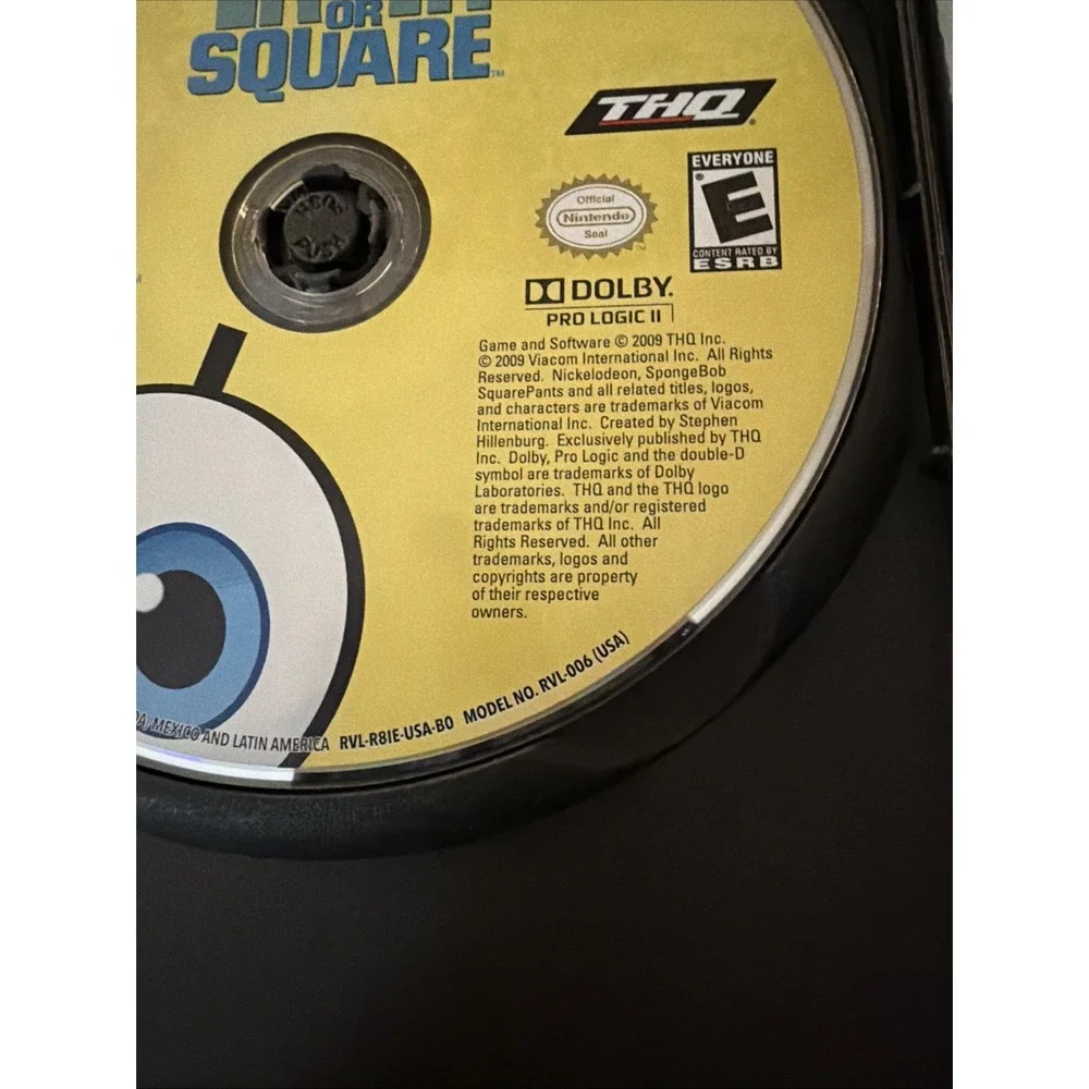 SpongeBob's Truth or Square Nintendo Wii 2009 DISC ONLY Video Game Nickelodeon